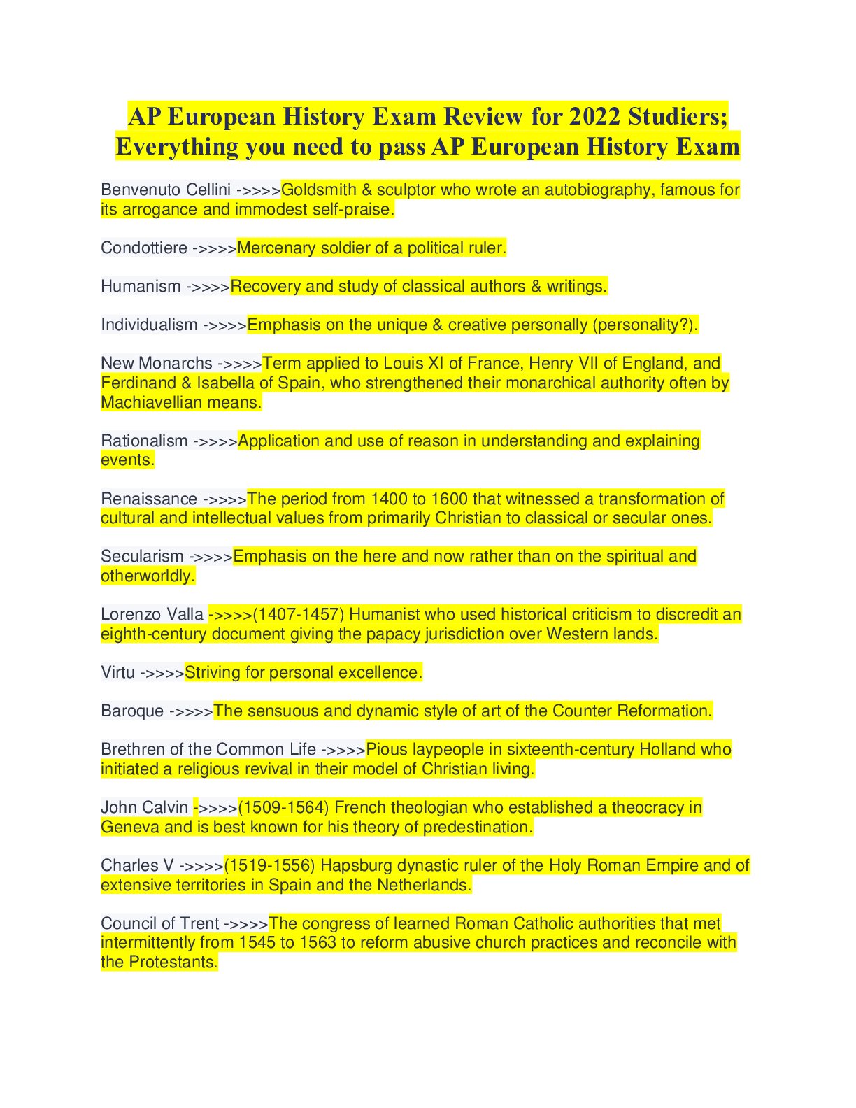 Preview image for AP European History Exam Review For 2022 Studiers; Everything you need to pass AP European History Exam